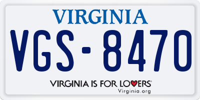 VA license plate VGS8470