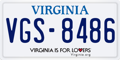 VA license plate VGS8486