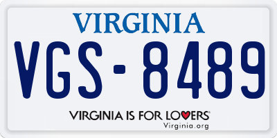 VA license plate VGS8489