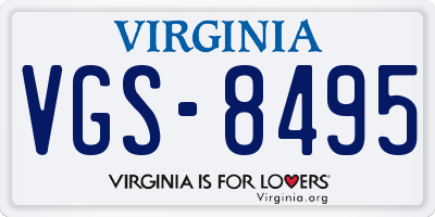 VA license plate VGS8495
