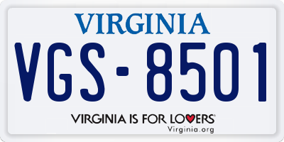 VA license plate VGS8501