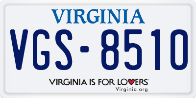 VA license plate VGS8510