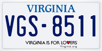 VA license plate VGS8511