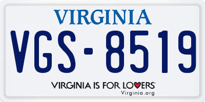 VA license plate VGS8519