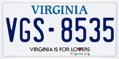 VA license plate VGS8535