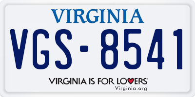 VA license plate VGS8541