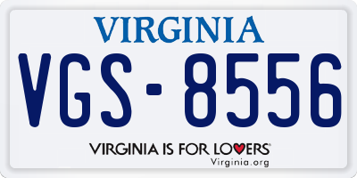VA license plate VGS8556