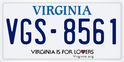 VA license plate VGS8561