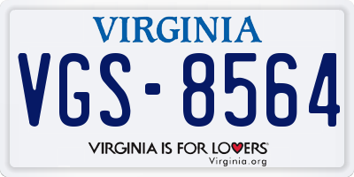 VA license plate VGS8564