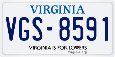VA license plate VGS8591