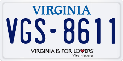 VA license plate VGS8611