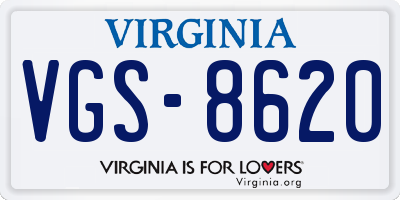 VA license plate VGS8620