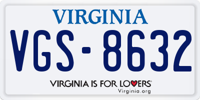 VA license plate VGS8632