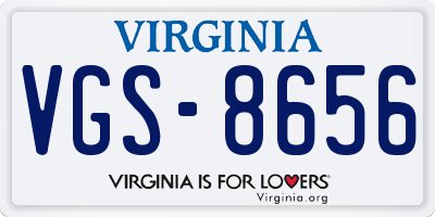 VA license plate VGS8656