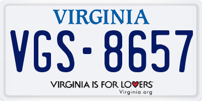 VA license plate VGS8657