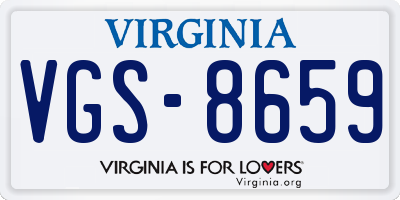 VA license plate VGS8659