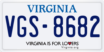 VA license plate VGS8682