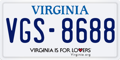 VA license plate VGS8688