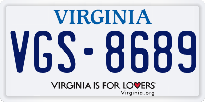 VA license plate VGS8689