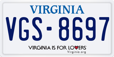 VA license plate VGS8697