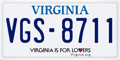 VA license plate VGS8711