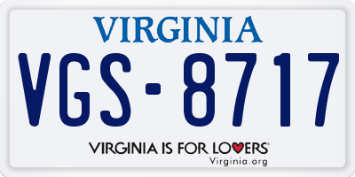 VA license plate VGS8717