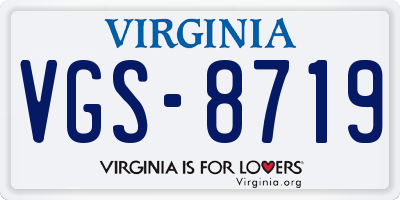 VA license plate VGS8719