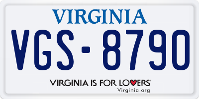 VA license plate VGS8790