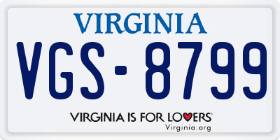 VA license plate VGS8799