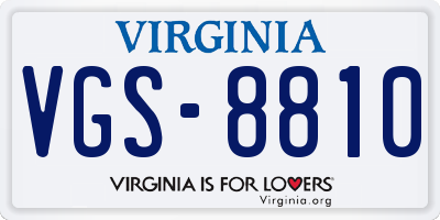 VA license plate VGS8810