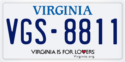 VA license plate VGS8811