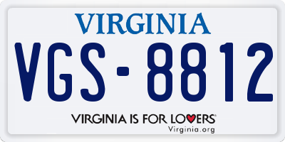 VA license plate VGS8812