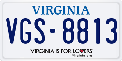 VA license plate VGS8813
