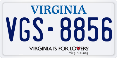 VA license plate VGS8856