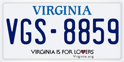 VA license plate VGS8859