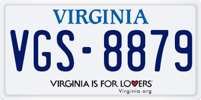 VA license plate VGS8879