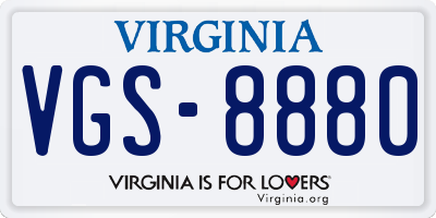 VA license plate VGS8880