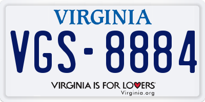 VA license plate VGS8884