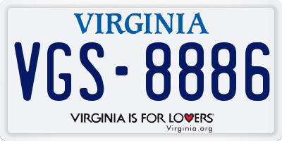 VA license plate VGS8886