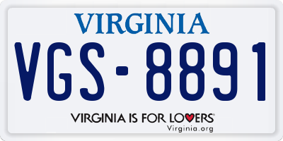 VA license plate VGS8891