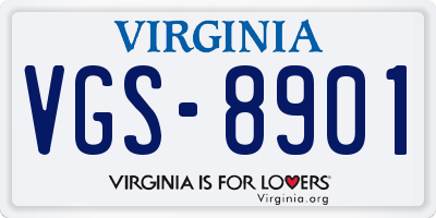 VA license plate VGS8901