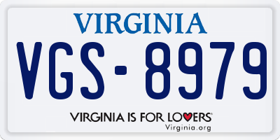 VA license plate VGS8979