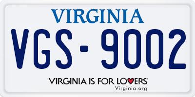 VA license plate VGS9002