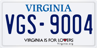 VA license plate VGS9004