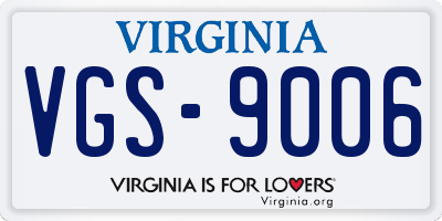 VA license plate VGS9006