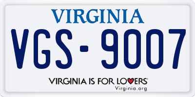 VA license plate VGS9007
