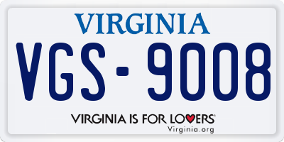 VA license plate VGS9008