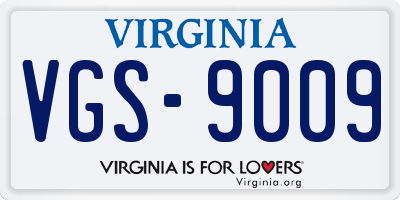 VA license plate VGS9009