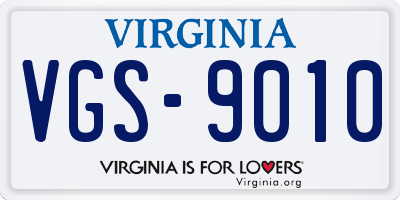 VA license plate VGS9010