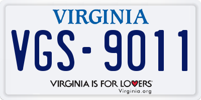 VA license plate VGS9011